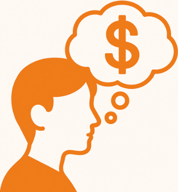 Ícone: Cérebro pensando - Mindset financeiro